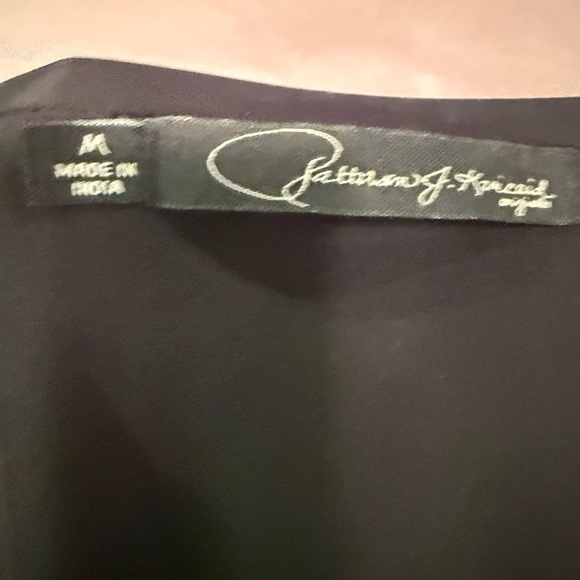 NWOT Patterson J Kincaid black silk multi color beaded tank top Size M - Picture 7 of 8